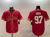 Men's San Francisco 49ers #97 Nick Bosa Red Cool Base Stitched Baseball Jersey,baseball caps,new era cap wholesale,wholesale hats